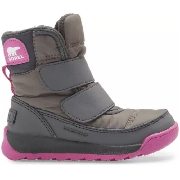 Sorel Girls Whitney II Strap Snow Boot Winter Insulated Quarry Grill Size 12 New